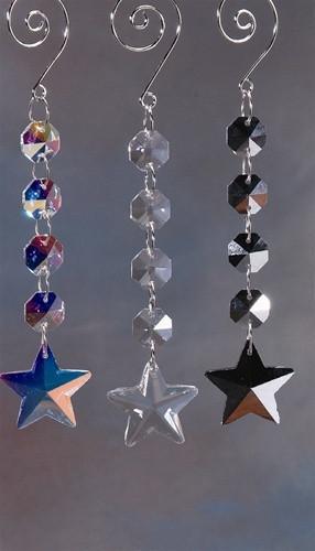 Acrylic Chandelier Crystals, Star Link, 6-Inch, Iridescent Clear